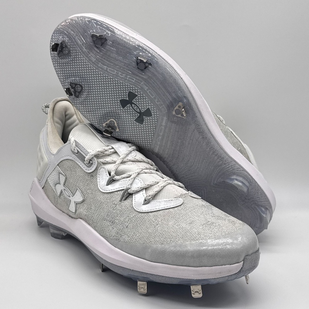 Under Armour Baseball Cleats Harper 8 Elite Gray White Men’s Size 16 New